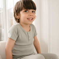 Organic Cotton Modal Henley Tee - Willow Childrens Top from Jamie Kay Australia