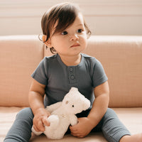 Organic Cotton Modal Darcy Rib Tee Bodysuit - Stormy Night Childrens Bodysuit from Jamie Kay Australia