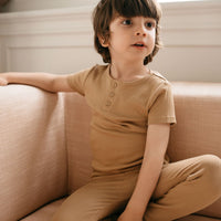 Organic Cotton Modal Henley Tee - Honeycomb Childrens Top from Jamie Kay Australia