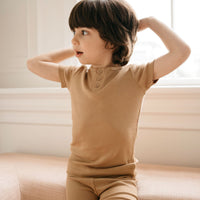 Organic Cotton Modal Henley Tee - Honeycomb Childrens Top from Jamie Kay Australia