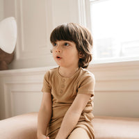 Organic Cotton Modal Henley Tee - Honeycomb Childrens Top from Jamie Kay Australia