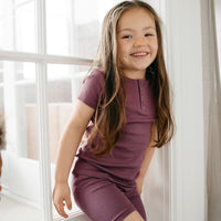 Organic Cotton Modal Elisa Bike Short - Grape Childrens Short from Jamie Kay Australia