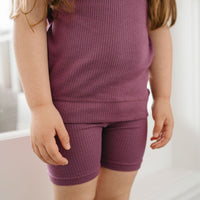 Organic Cotton Modal Henley Tee - Grape Childrens Top from Jamie Kay Australia