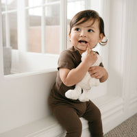 Organic Cotton Modal Darcy Rib Tee Bodysuit - Cocoa Childrens Bodysuit from Jamie Kay Australia