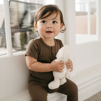 Organic Cotton Modal Darcy Rib Tee Bodysuit - Cocoa Childrens Bodysuit from Jamie Kay Australia