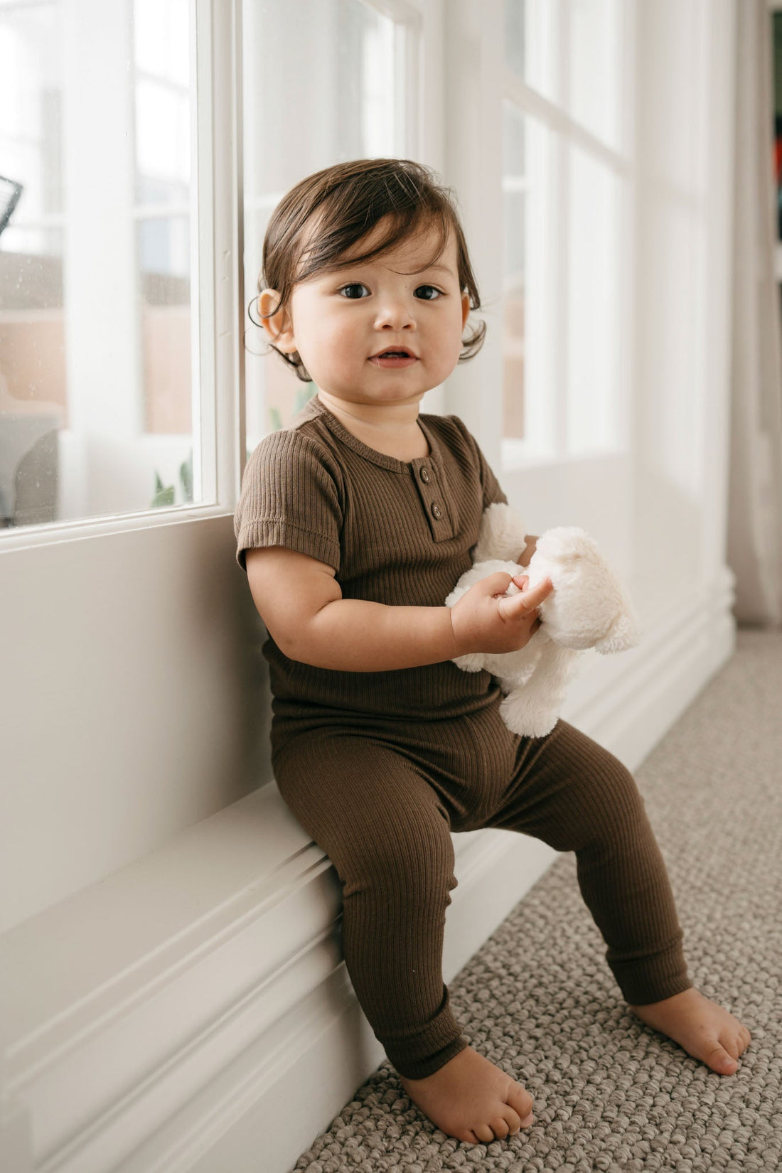 Organic Cotton Modal Everyday Legging - Cocoa Childrens Legging from Jamie Kay Australia