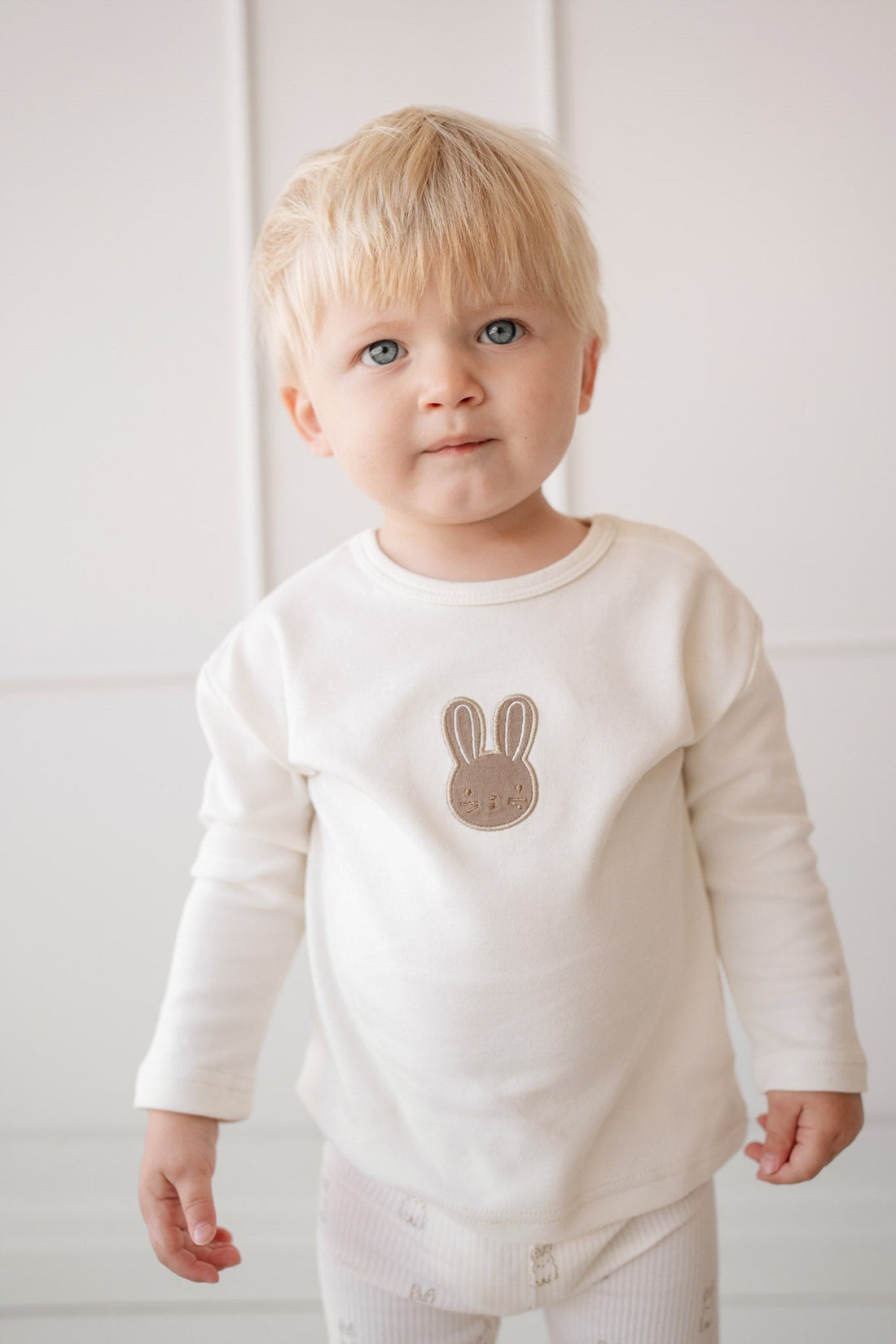 Pima Cotton Arnold Long Sleeve Top - Cloud Childrens Top from Jamie Kay Australia