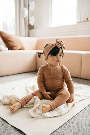 Organic Cotton Modal Long Sleeve Bodysuit - Desert Childrens Bodysuit from Jamie Kay Australia