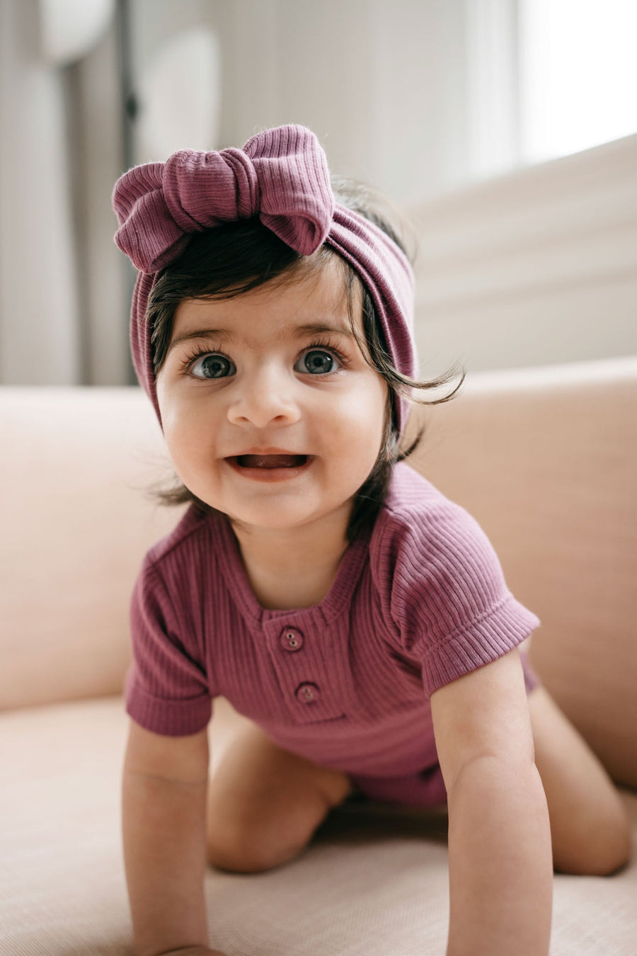 Organic Cotton Modal Lilian Headband - Grape Childrens Headband from Jamie Kay Australia