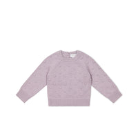 Dotty Knit Jumper - Muted Violet Childrens Jumper from Jamie Kay Australia