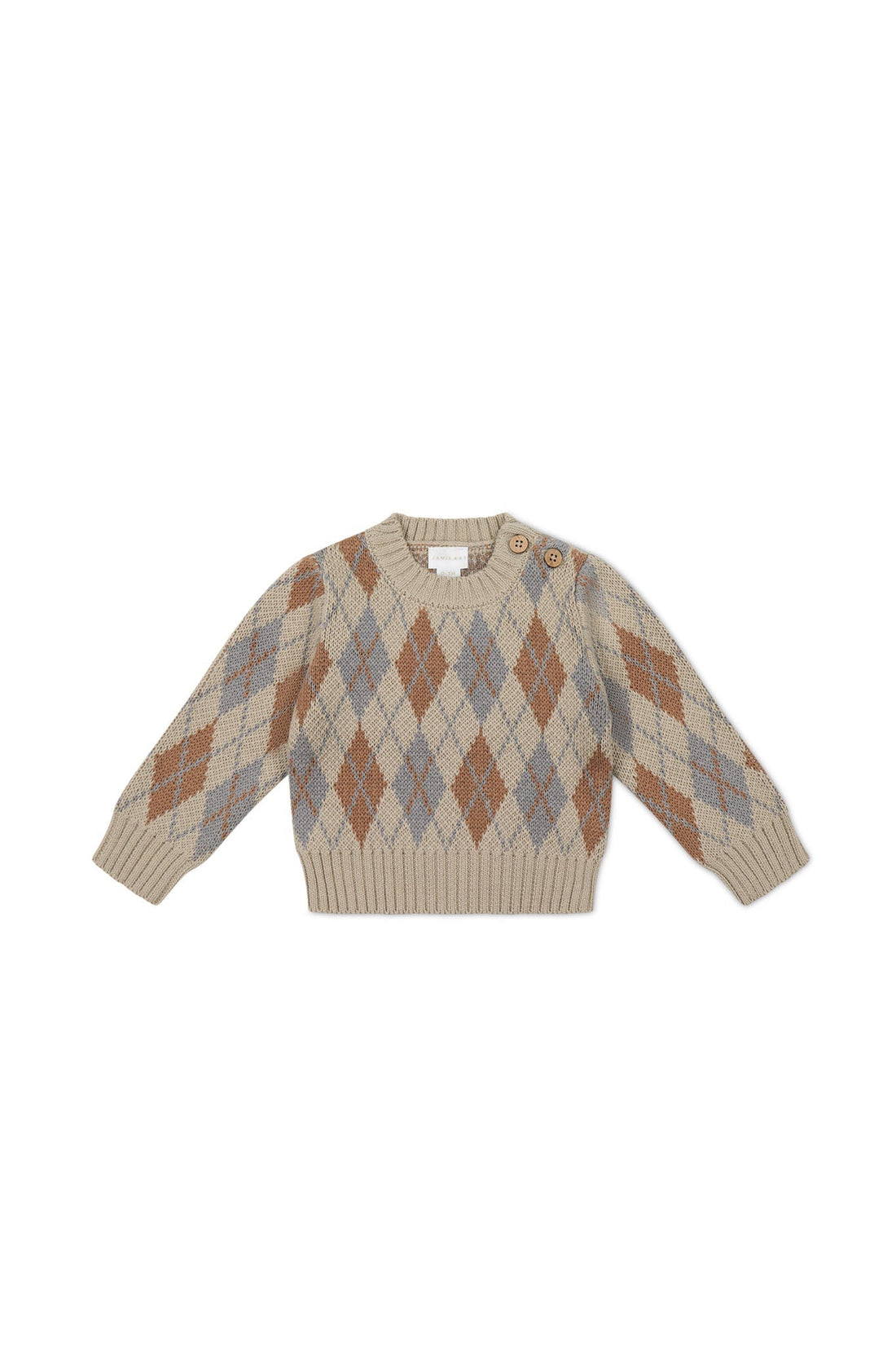 Enzo Jumper - Enzo Jacquard Vintage Taupe Childrens Jumper from Jamie Kay Australia