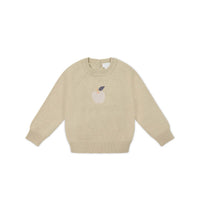 Ethan Jumper - Biscuit Jacquard Fresh Apple Childrens Jumper from Jamie Kay Australia