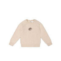 Ethan Jumper - Oatmeal Marle Hedgehog Childrens Jumper from Jamie Kay Australia