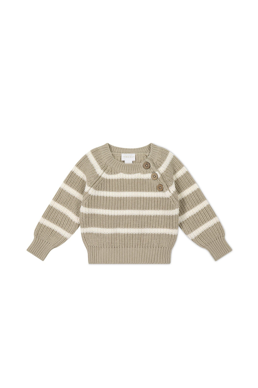 Frankie Jumper - Vintage Taupe/Cloud Stripe Childrens Jumper from Jamie Kay Australia