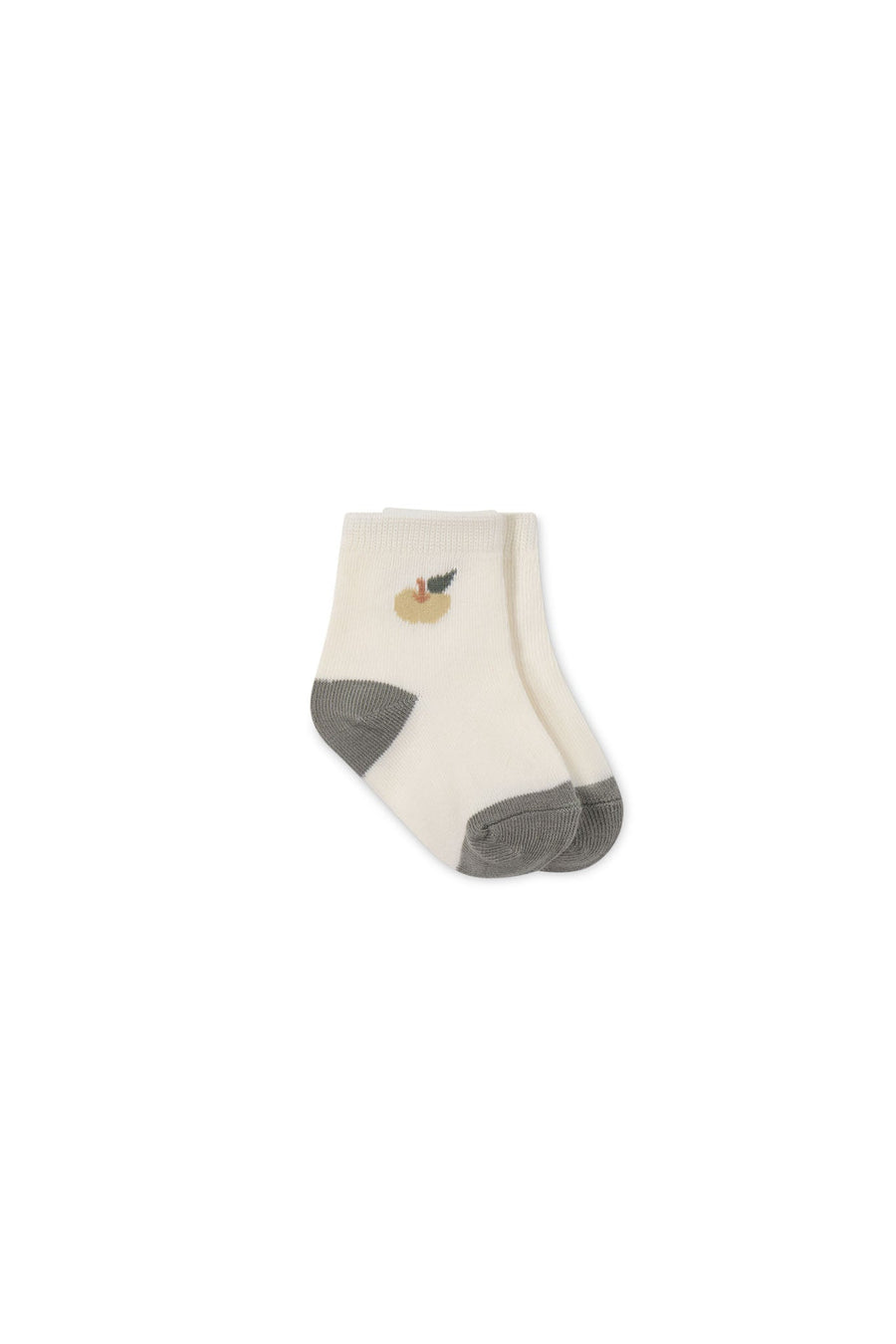 Fresh Apple Crew Sock - Jacquard Fresh Apple Cloud/Moss Childrens Sock from Jamie Kay Australia