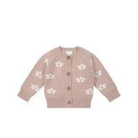 Harper Cardigan - Frankie Knit Rose Childrens Cardigan from Jamie Kay Australia