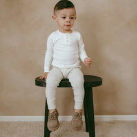 Organic Cotton Modal Long Sleeve Henley - Milk Childrens Top from Jamie Kay Australia