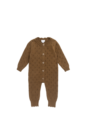 Emily Knitted Onepiece - Mushroom Bronze Marle Childrens Cardigan from Jamie Kay Australia