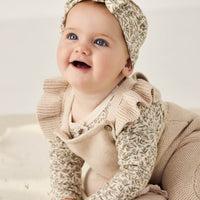 Organic Cotton Long Sleeve Bodysuit - Ariella Eggnog Childrens Bodysuit from Jamie Kay Australia