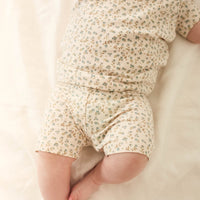 Organic Cotton Skye Short Sleeve Set - Blueberry Ditsy Childrens Pyjamas from Jamie Kay Australia