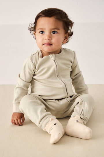 Pima Cotton Frankie Zip Onepiece - Clay Childrens Onepiece from Jamie Kay Australia