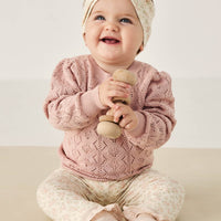 Organic Cotton Everyday Legging - Rosalie Floral Mauve Childrens Legging from Jamie Kay Australia