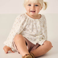 Organic Cotton Muslin Martha Top - Nina Watercolour Floral Childrens Top from Jamie Kay Australia