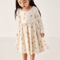 Organic Cotton Tallulah Dress - Lauren Floral Tofu Childrens Dress from Jamie Kay Australia