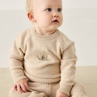 Ethan Jumper - Oatmeal Marle Leopard Childrens Jumper from Jamie Kay Australia