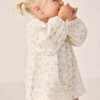 Organic Cotton Muslin Martha Top - Nina Watercolour Floral Childrens Top from Jamie Kay Australia