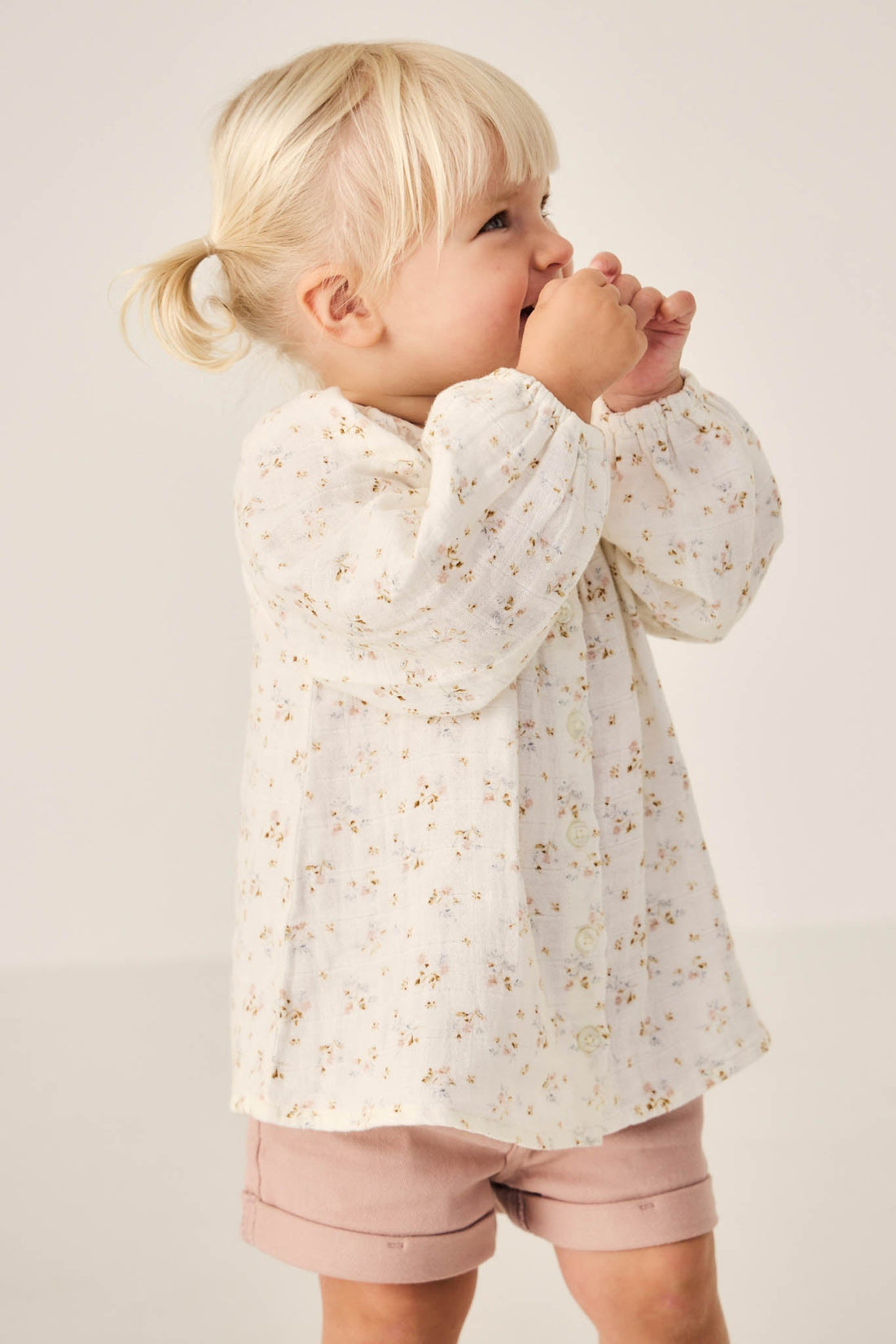 Organic Cotton Muslin Martha Top - Nina Watercolour Floral Childrens Top from Jamie Kay Australia