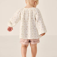 Organic Cotton Muslin Martha Top - Nina Watercolour Floral Childrens Top from Jamie Kay Australia