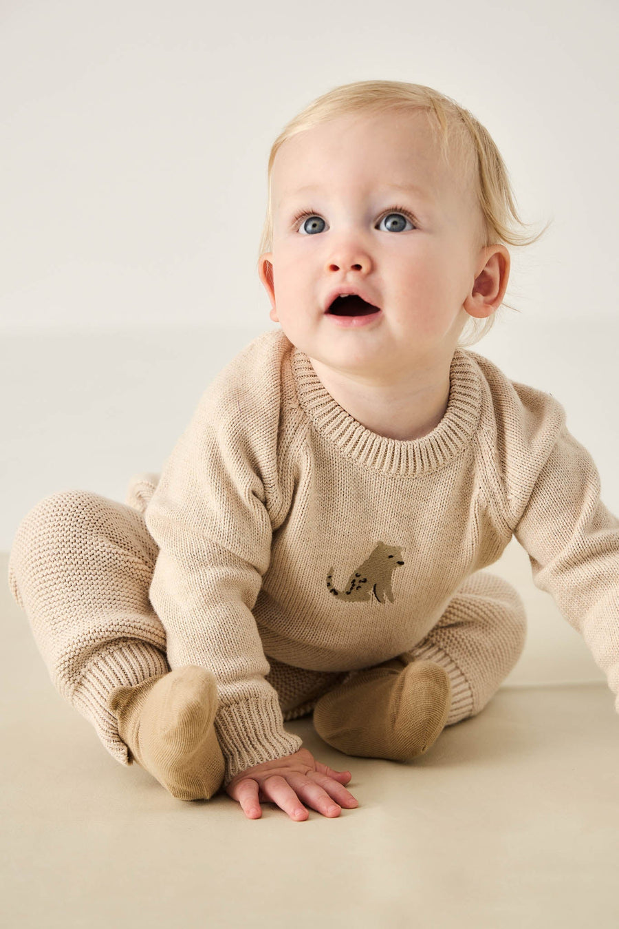 Ethan Jumper - Oatmeal Marle Leopard Childrens Jumper from Jamie Kay Australia