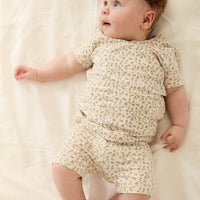 Organic Cotton Skye Short Sleeve Set - Blueberry Ditsy Childrens Pyjamas from Jamie Kay Australia