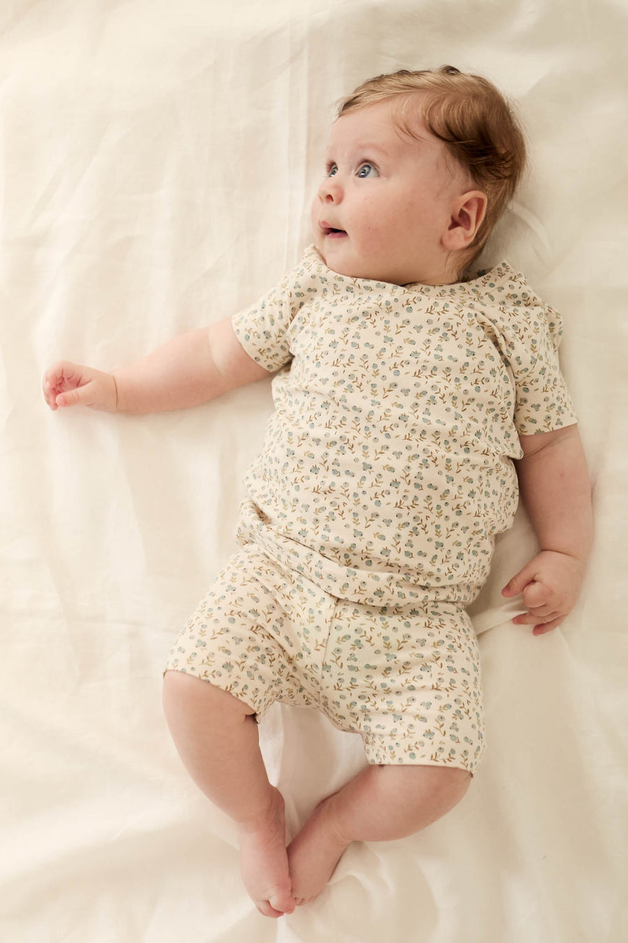 Organic Cotton Skye Short Sleeve Set - Blueberry Ditsy Childrens Pyjamas from Jamie Kay Australia