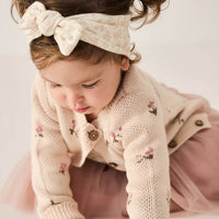 Delilah Cardigan - Delilah Jacquard Misty Rose Childrens Cardigan from Jamie Kay Australia