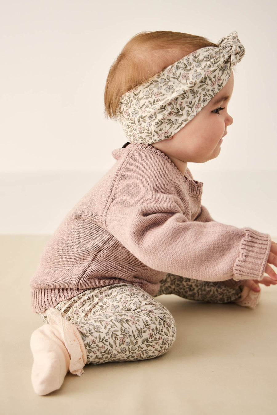 Organic Cotton Headband - Ariella Eggnog Childrens Headband from Jamie Kay Australia