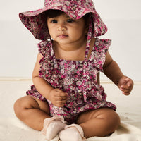 Organic Cotton Madeline Playsuit - Garden Print Childrens Playsuit from Jamie Kay Australia