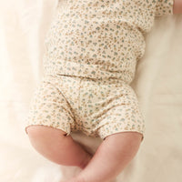 Organic Cotton Skye Short Sleeve Set - Blueberry Ditsy Childrens Pyjamas from Jamie Kay Australia