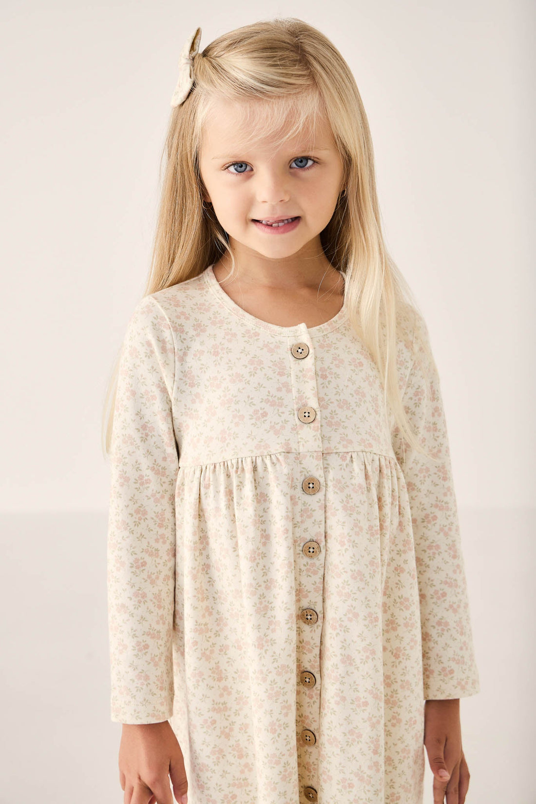 Organic Cotton Poppy Dress - Rosalie Floral Mauve Childrens Dress from Jamie Kay Australia