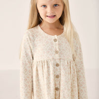 Organic Cotton Poppy Dress - Rosalie Floral Mauve Childrens Dress from Jamie Kay Australia