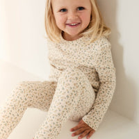 Organic Cotton Avis Long Sleeve Set - Blueberry Ditsy Childrens Pyjamas from Jamie Kay Australia