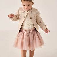 Delilah Cardigan - Delilah Jacquard Misty Rose Childrens Cardigan from Jamie Kay Australia