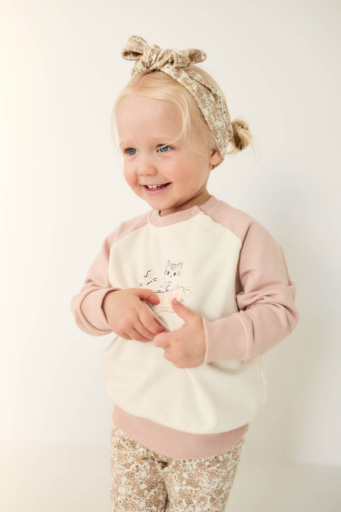 Organic Cotton Tao Sweatshirt - Moon's Garden Dusky Rose Childrens Sweatshirt from Jamie Kay Australia