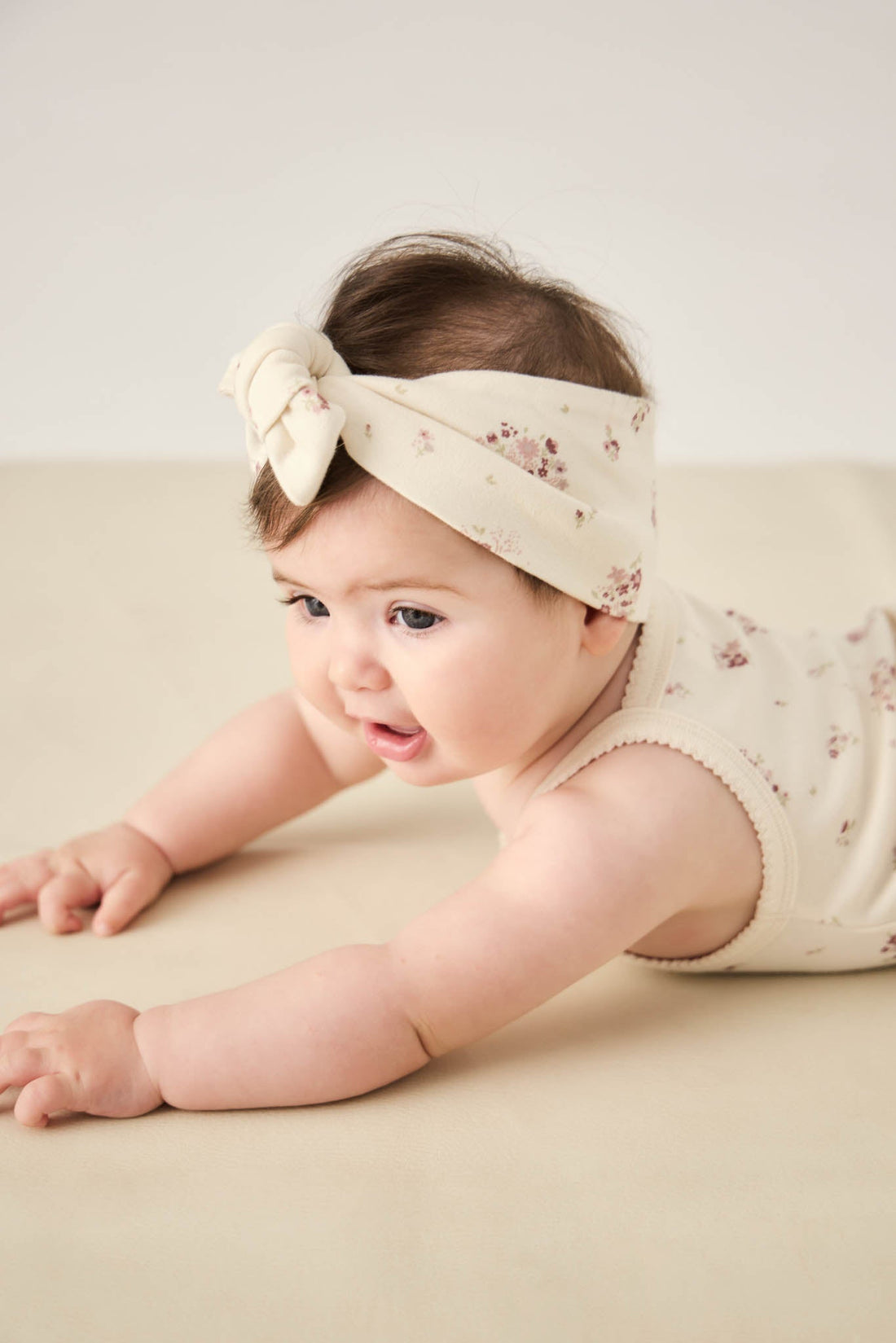 Organic Cotton Headband - Lauren Floral Tofu Childrens Headband from Jamie Kay Australia