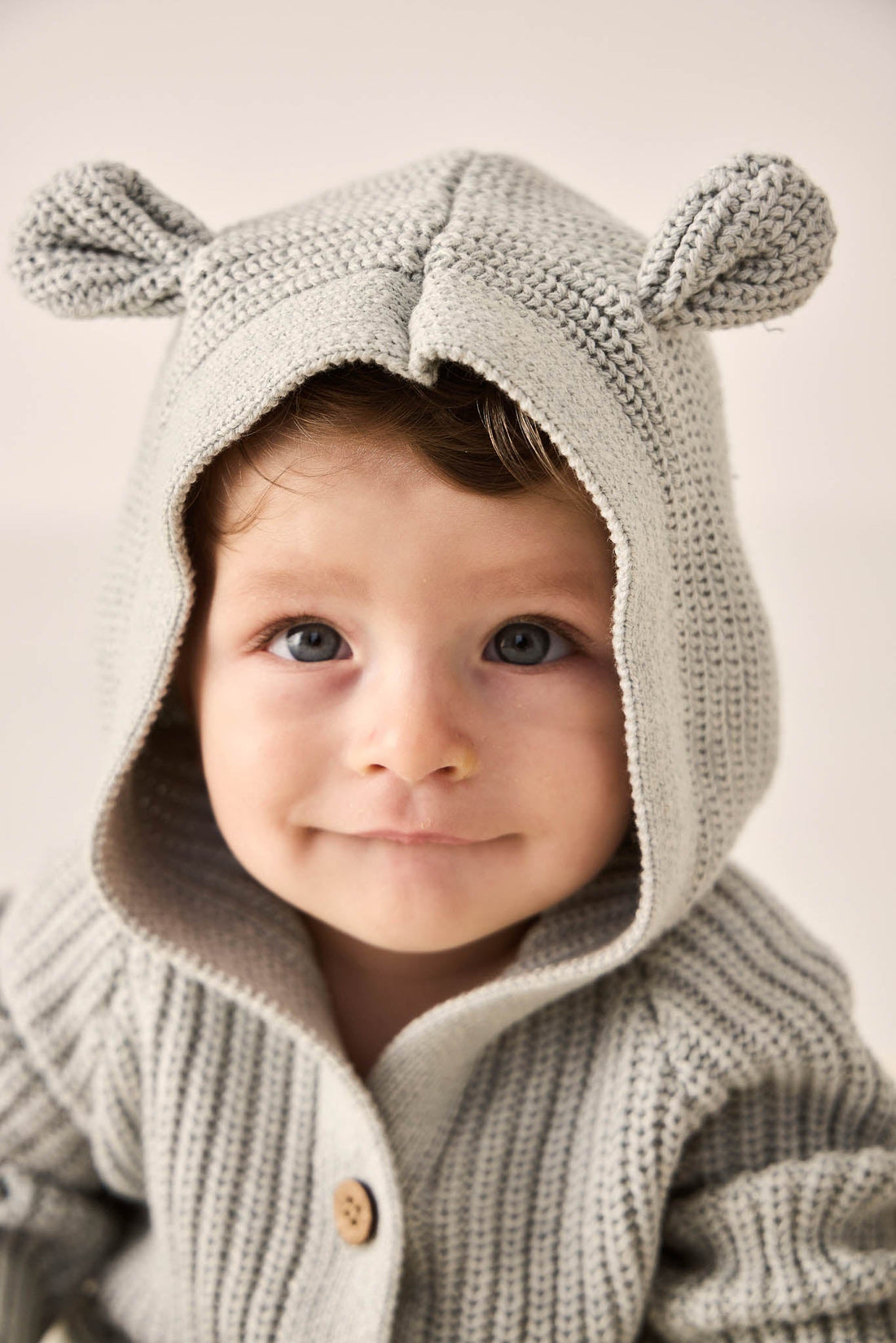 Bear Knit Onepiece - Ocean Spray Fleck Childrens Onepiece from Jamie Kay Australia