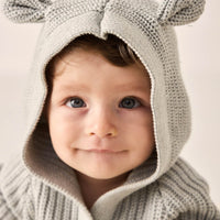 Bear Knit Onepiece - Ocean Spray Fleck Childrens Onepiece from Jamie Kay Australia