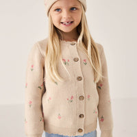 Delilah Cardigan - Delilah Jacquard Oatmeal Marle Childrens Cardigan from Jamie Kay Australia