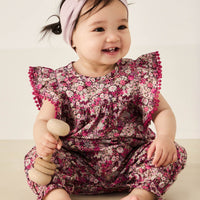 Organic Cotton Martha Playsuit - Garden Print Childrens Playsuit from Jamie Kay Australia