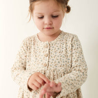 Organic Cotton Bridget Dress - Blueberry Ditsy Childrens Dress from Jamie Kay Australia